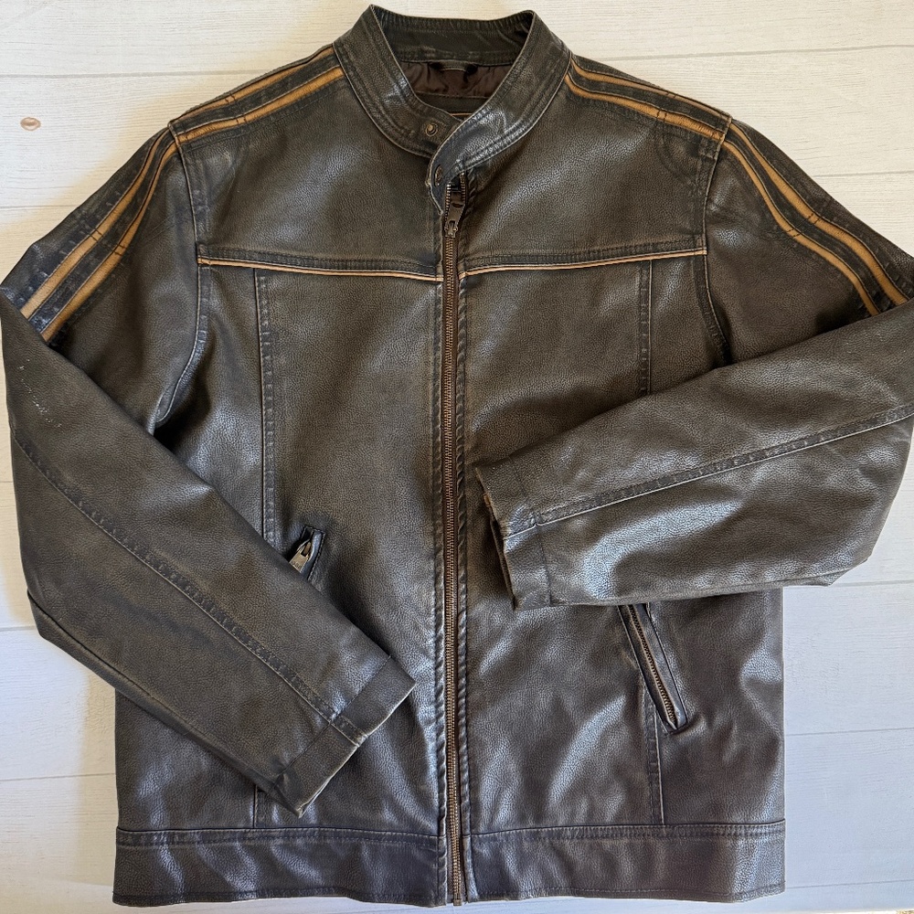 Arizona Jean Co Faux Leather Motorcycle Jacket